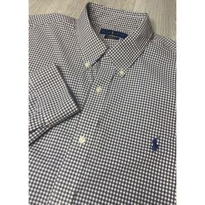Ralph Lauren Classic‎ Performance Shirt Men XXL Gingham Brown Check Long Sleeve